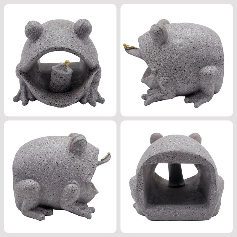 Euiroet Frog Resin Sculpture, 7.87x7.28x5.9in Decorative Downspout Extension for Garden Enrichment and House Rain Gutters-Fits 3''x4'' Drain Size - Image 2